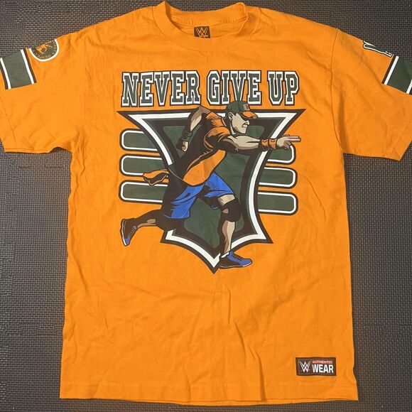 Mens Medium John Cena "YOU CAN'T SEE ME" Orange WWE TShirt - Picture 1 of 5
